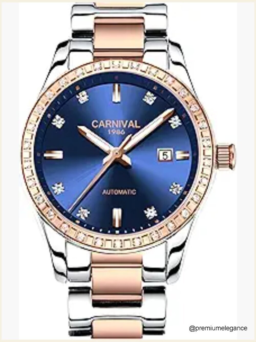 Automatic Skeleton Dress Watch 33mm Sapphire Crystal Two-Tone Bracelet